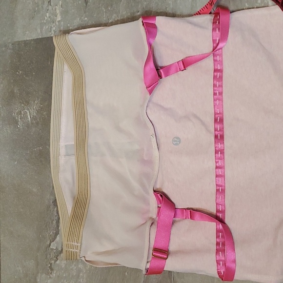 Lululemon MOVE double strap tank top. Stetchy. Built in bra. Pink. Size 10. - Picture 9 of 11